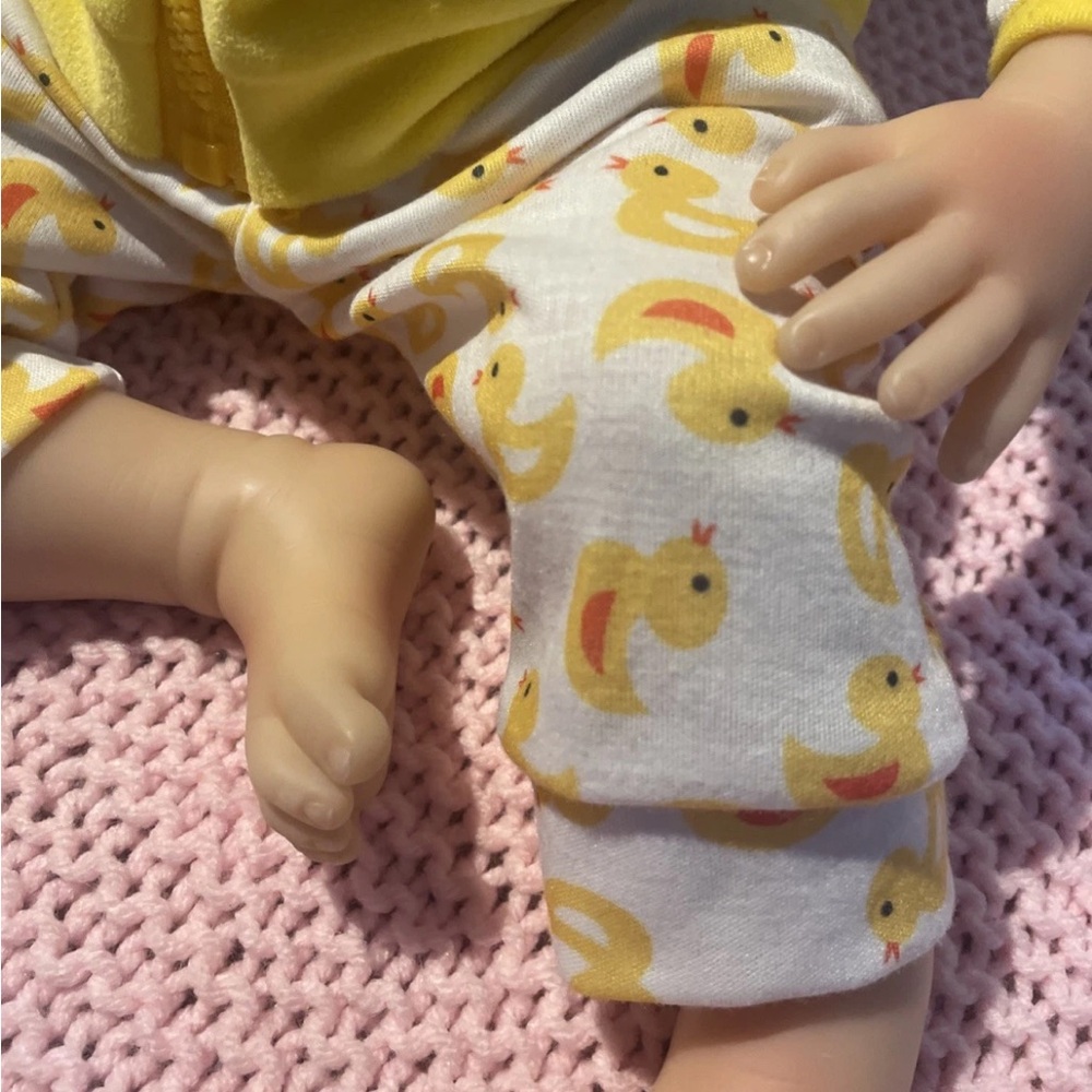 Yellow Duck Baby Doll Outfit reborn baby - Picture 3 of 4